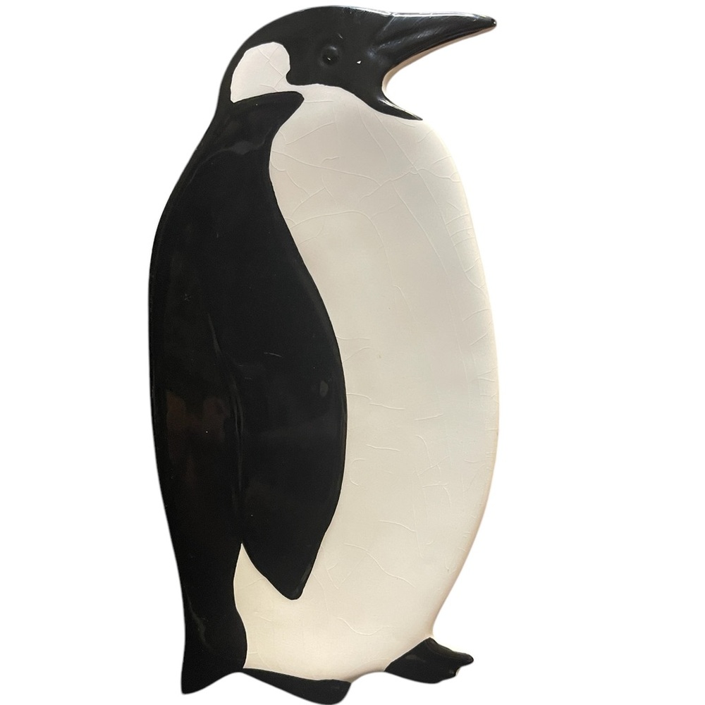 Vintage 2007 Penguin Trinket Dish Boston Warehouse Trading Corp Black and White